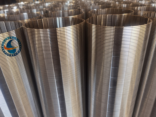 0.13 ± 0.02mm Yuvalı 2507 Dubleks Çelik V Tel Ekran Filtre Silindiri